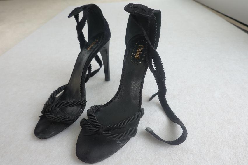 Chloe Suede & Rope Lace Up Sandals