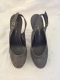 Gianvito Rossi Grey Suede Slingback Sandals