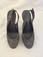 Gianvito Rossi Grey Suede Slingback Sandals