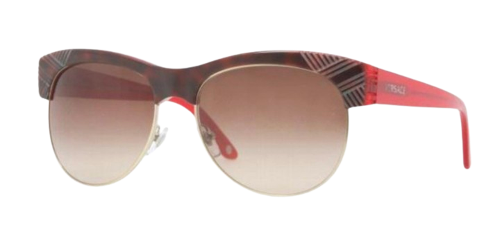 Versace Red Half Rim Sunglasses