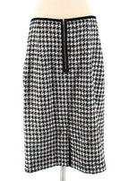 Erdem Safia metallic houndstooth cotton-blend tweed pencil skirt