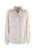 Chloe Cream Silk Long Sleeve Blouse