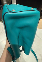 Fendi 2Jours Teal Leather Tote