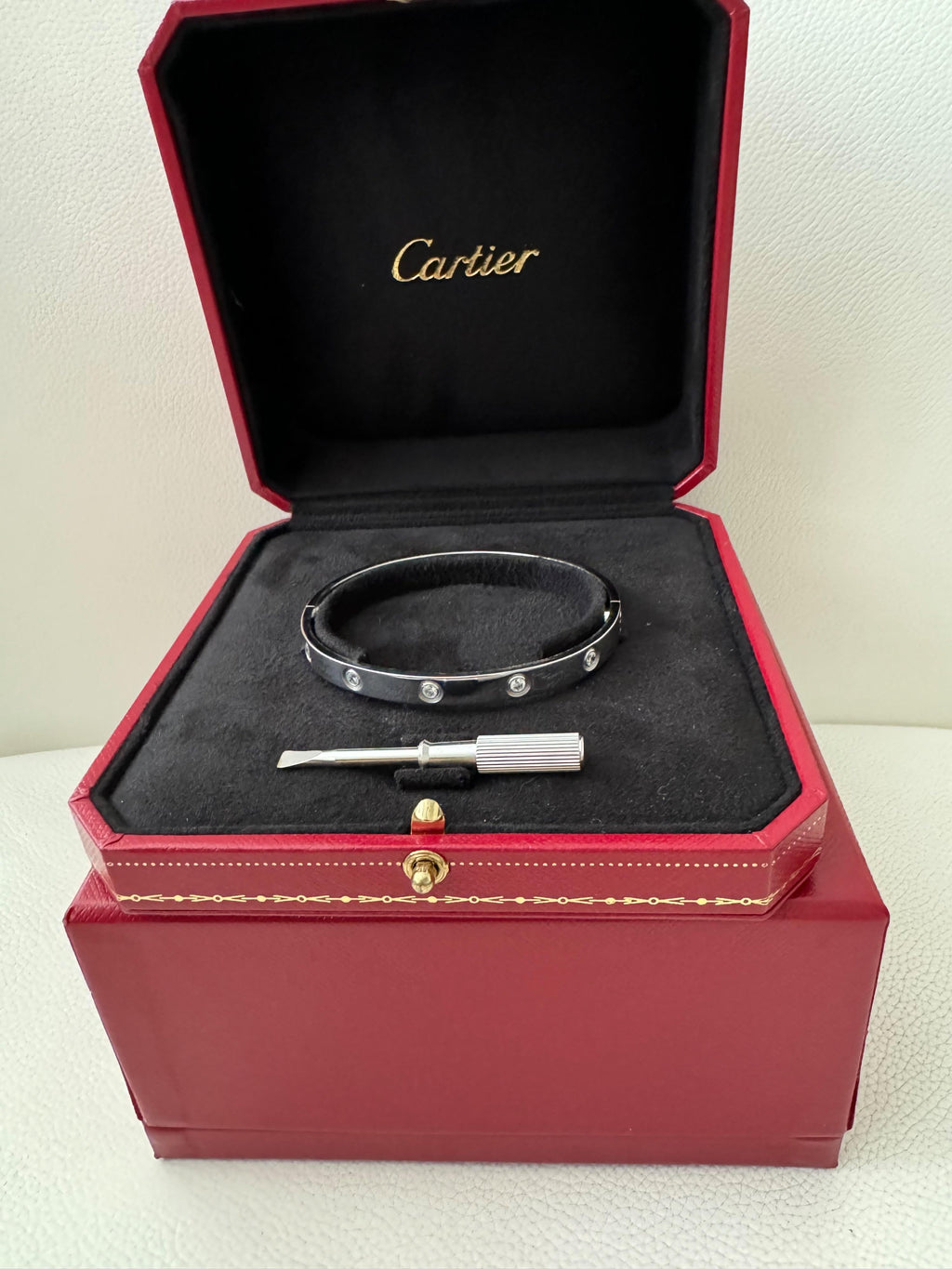 Cartier White Gold 10 Diamond Love Bangle