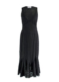 RAEY Black Broidery Anglaise Sleeveless Midi Dress