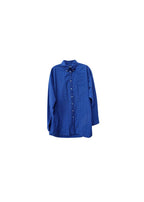 Blue windowpane check cotton oversize shirt