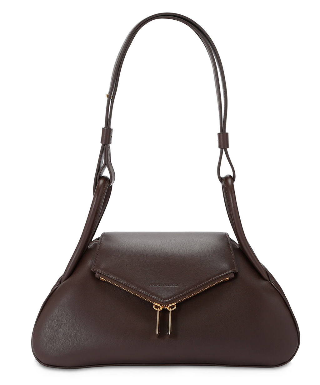 Amina Muaddi Leather Gemini Shoulder Bag