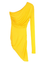 Alexandre Vauthier asymmetric yellow short dress