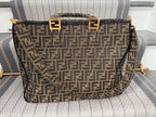 Fendi Exotic Flower Coated Canvas Shoulder Tote