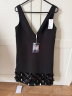 Self Portrait Sequin Embellished Black Mini Dress