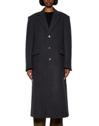 Wardrobe NYC Single Breasted Charcola Grey Coat