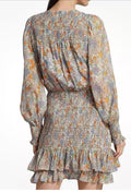 Veronica Beard Floral Saera Smocked Mini Dress