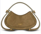 Balmain Khaki Suede Jodie Madame Bag