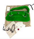Gucci Grass Green Shearling Horsebit 1955 Chain Shoulder Bag