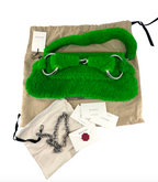 Gucci Grass Green Shearling Horsebit 1955 Chain Shoulder Bag