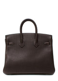 Hermes Birkin 25cm Ebene Barenia Faubourg Leather with Palladium Hardware