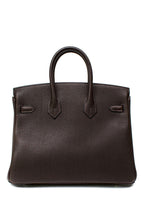 Hermes Birkin 25cm Ebene Barenia Faubourg Leather with Palladium Hardware