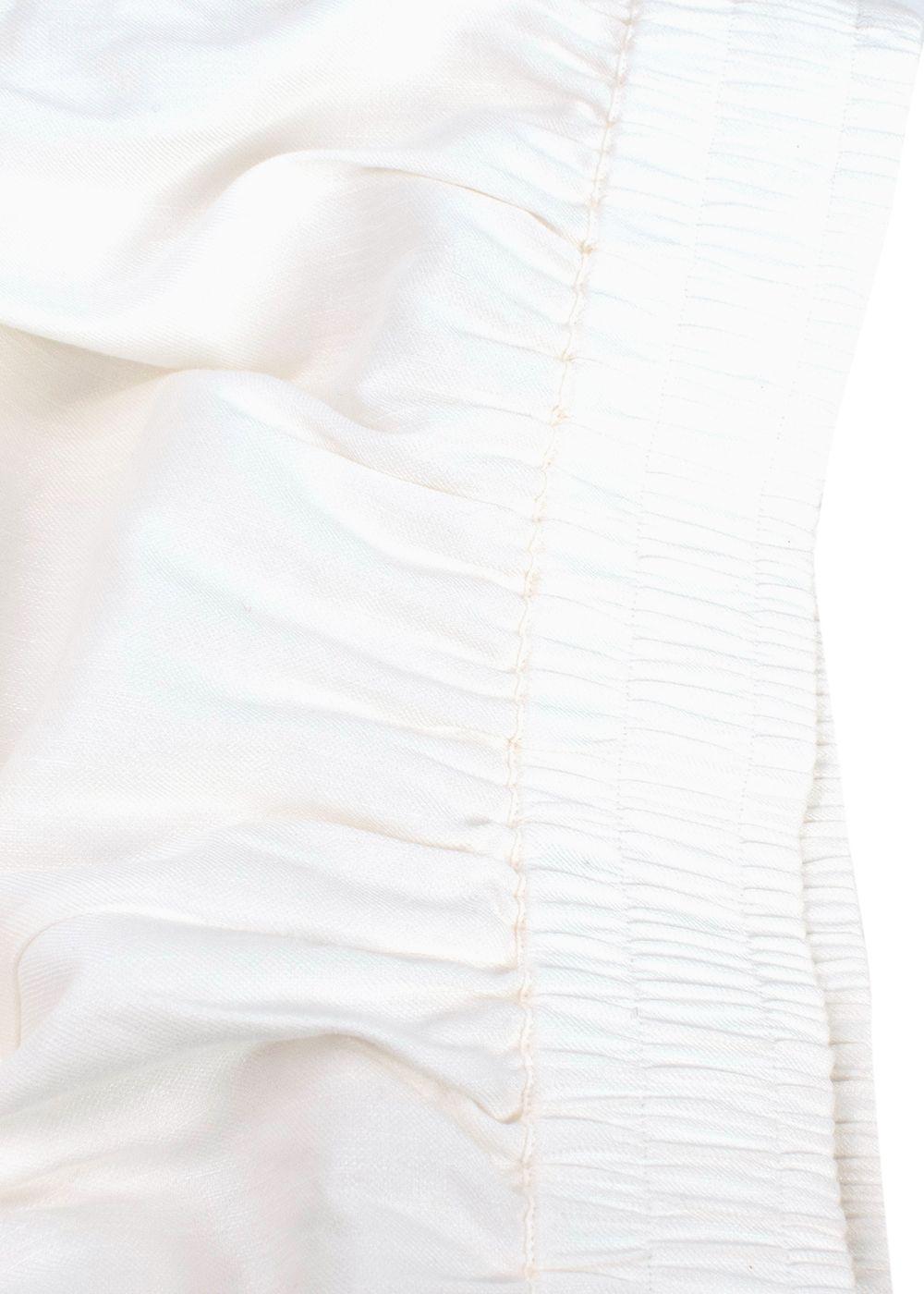 Frame White Linen Wide Leg Trousers