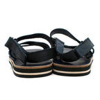 Bonpoint Navy Suede Velcro Sandals