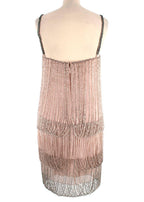 Jenny Packham Beaded Layered Dusky Pink Mini Dress