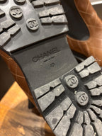 Chanel Tan Quilted Ankle Boots