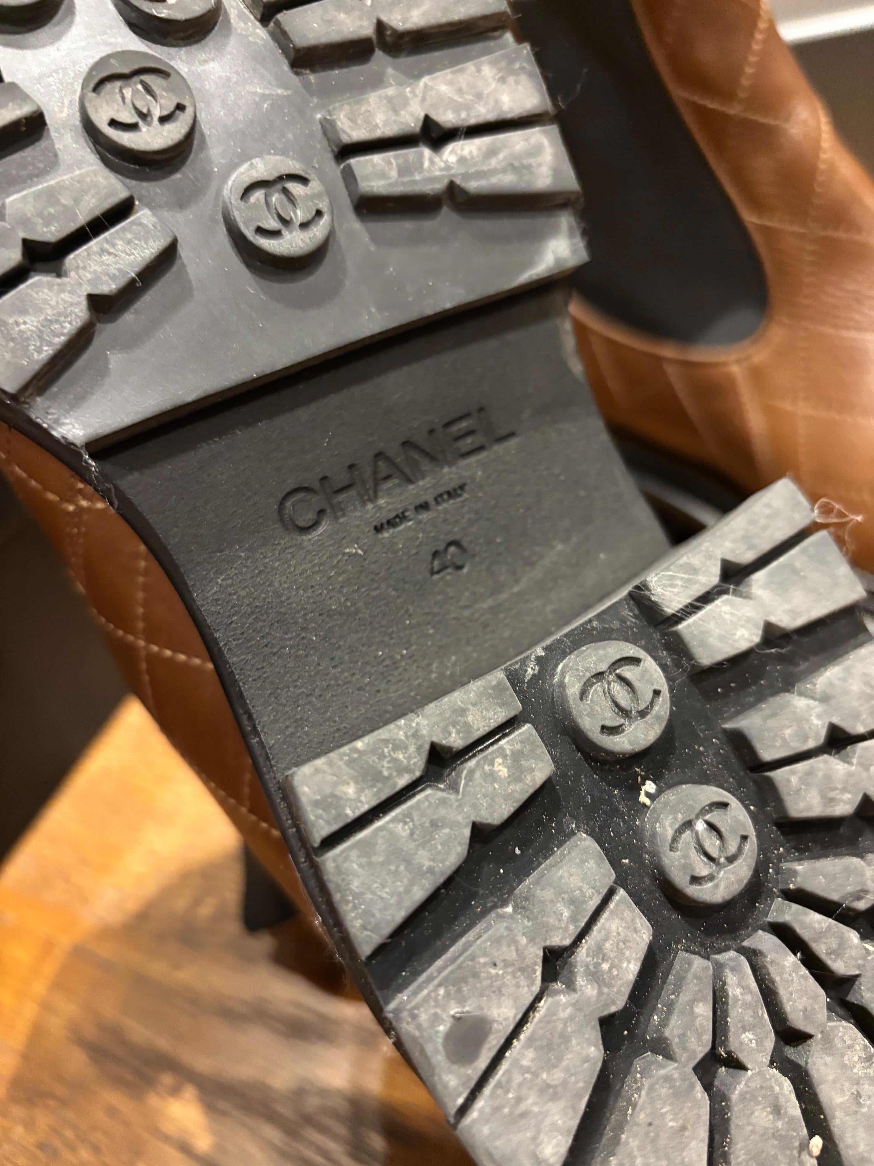 Chanel Tan Quilted Ankle Boots