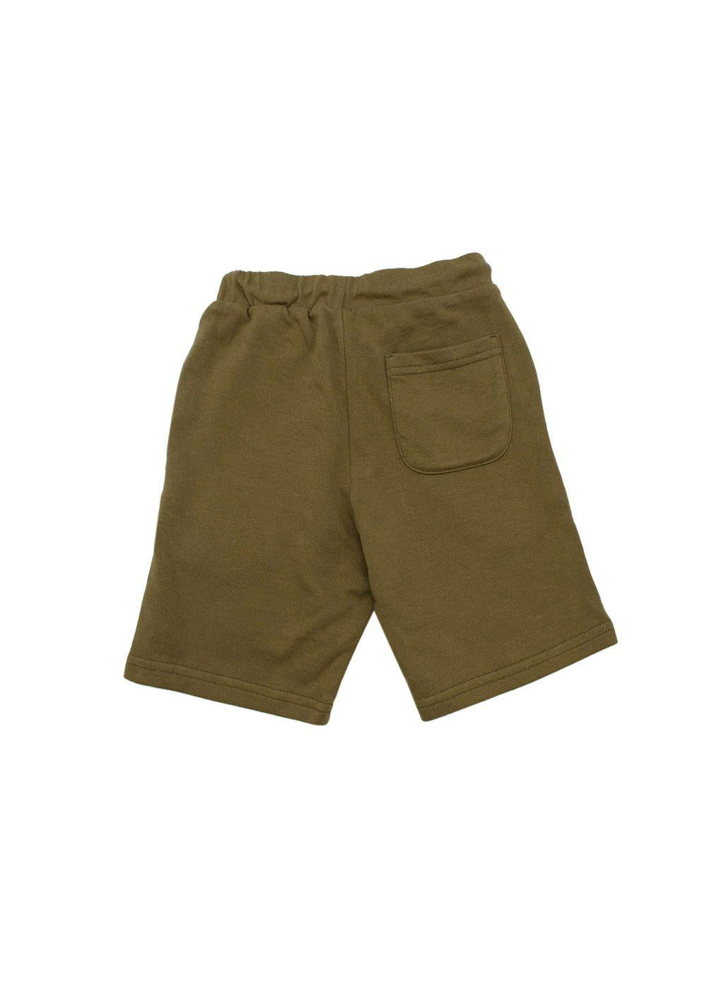 khaki cotton jersey shorts 4Y