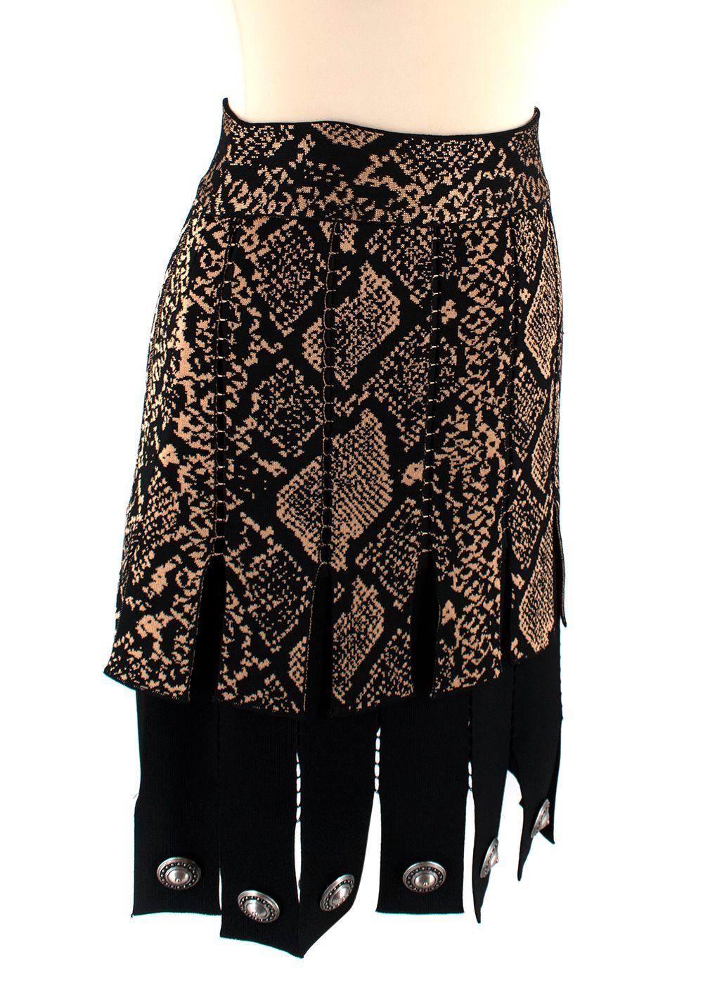 Snake Intarsia Knit Pendant Hem Skirt