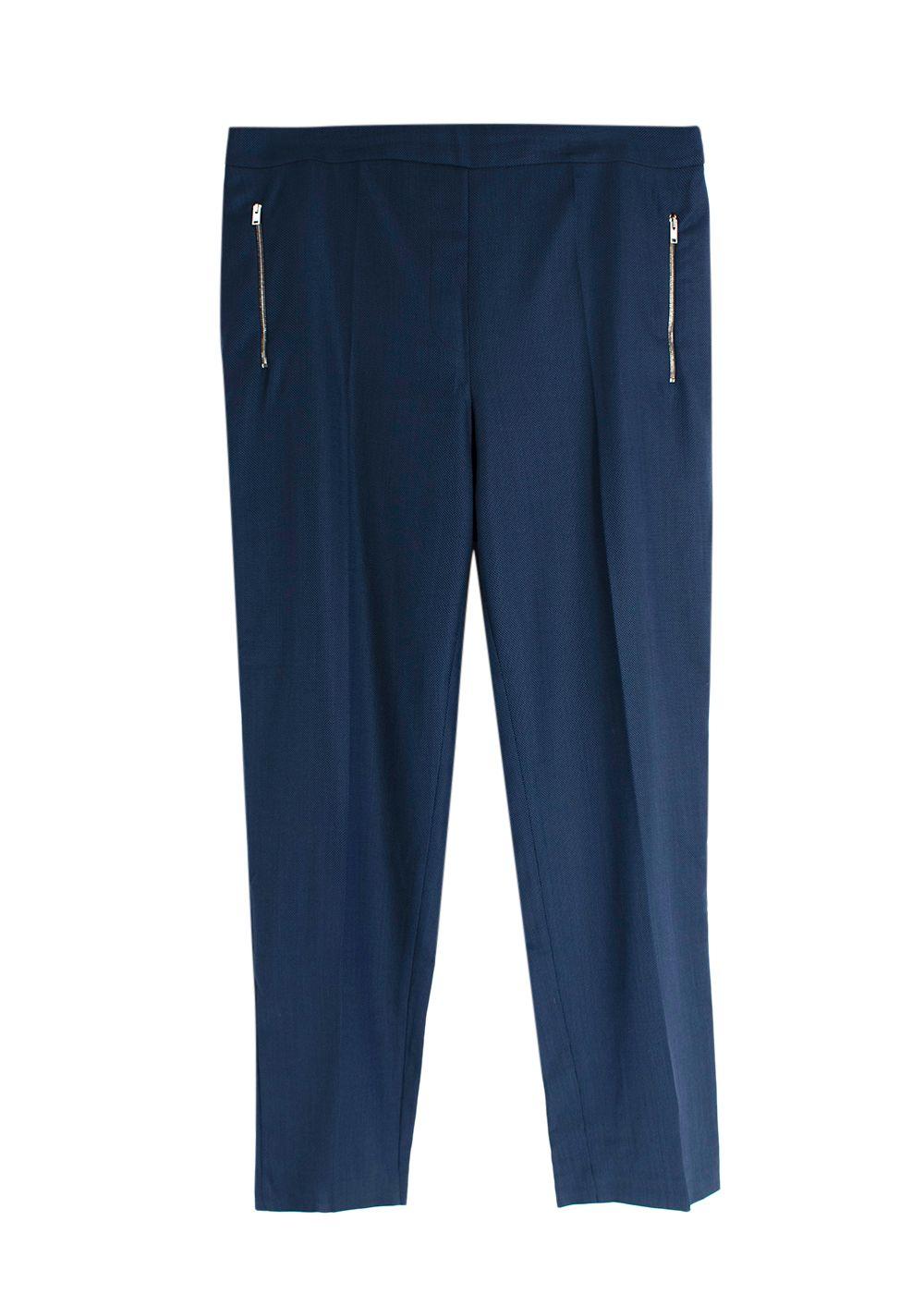 Stella McCartney Navy Speckled Wool Suit Trousers