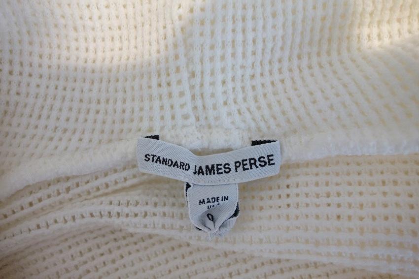James Perse Ivory Mesh Knit Hooded Top