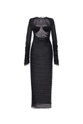 Alessandra Rich Open Back Black Silk Lace Dress