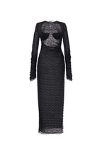 Alessandra Rich Open Back Black Silk Lace Dress