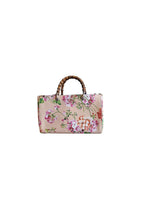 Pink Blooms printed leather Bamboo Shopper bag