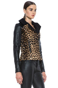 A.L.C. Lee Leopard Print Leather Jacket