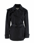 Bottega Veneta Black gabardine short trench coat