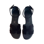 Hermes Black Velvet Santorini Sandals Sold Out
