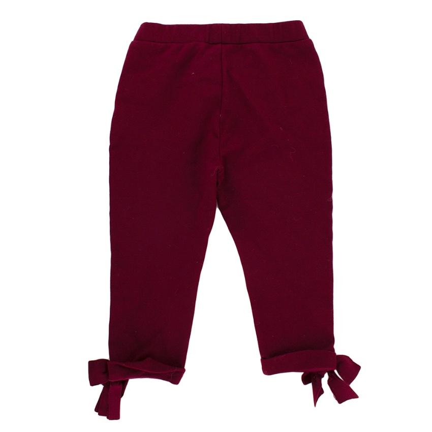 Nanan Burgundy Jersey Trousers with Bows