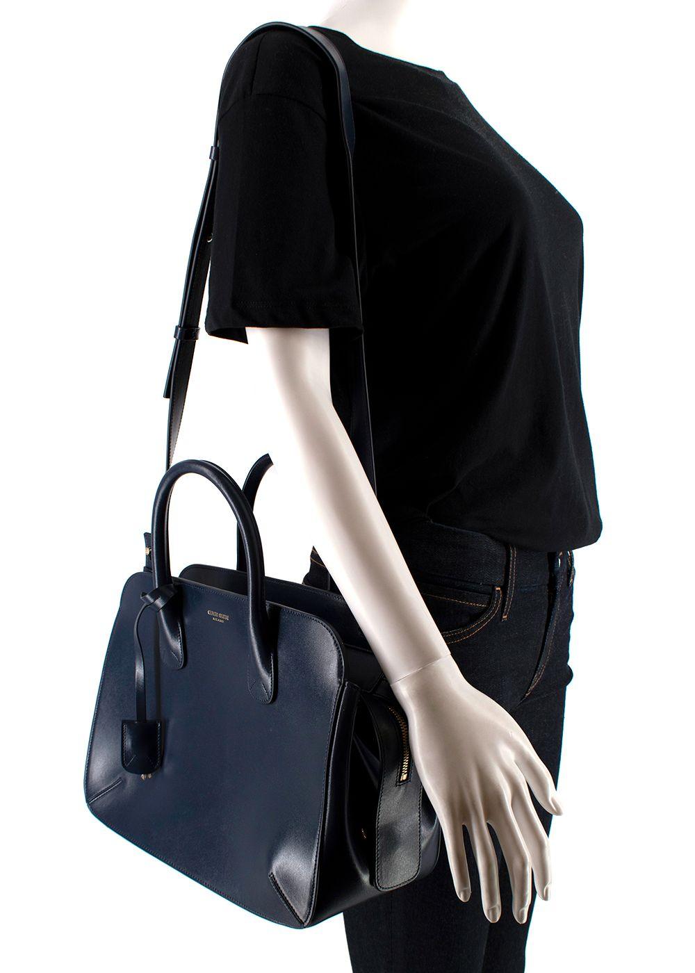 Giorgio Armani Blue Palmellato Leather Large La Prima tote bag