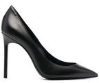 Anja 105 Black Leather Pointed Toe Pumps