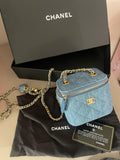 Chanel Blue Denim Coco Crush Vanity Bag