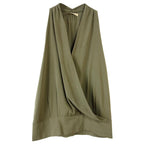 Ramy Brook Green Sleeveless Silk Wrap Style Top