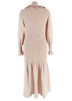 Maria De La Orden Beige Aleria Collared Dress