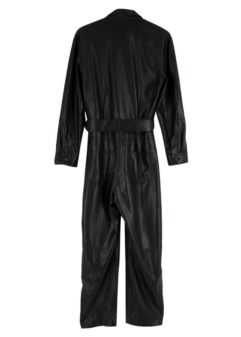 Ashton Black Faux Leather Jumpsuit