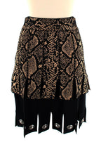 Snake Intarsia Knit Pendant Hem Skirt
