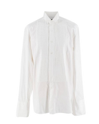 Tom Ford White Cotton Pleated Tuxedo Shirt