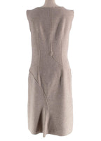 Alberta Ferretti Taupe Wool Midi Dress