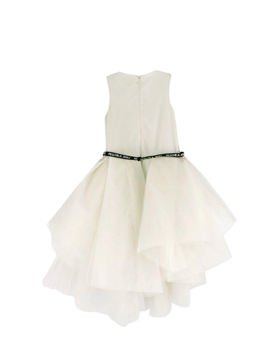 Mischka Aoki Green Embellished Tulle Gown