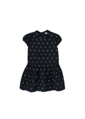 Black Metallic Detail Star Print Embellished Dress