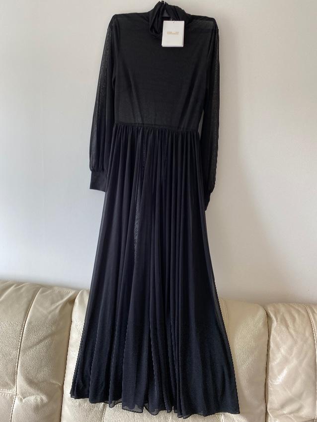 Diane Von Furstenberg Black Crepe Chiffon Dress