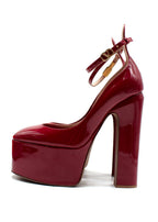 Valentino Ruby Leather Platform Pumps